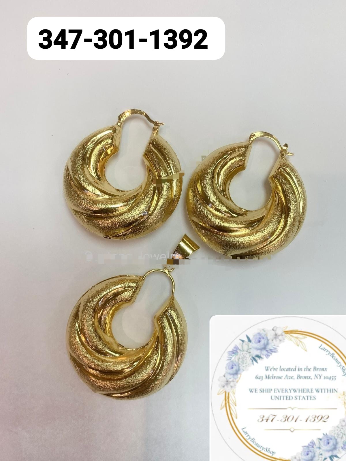 Gold Swirl Hoop & Pendant Set