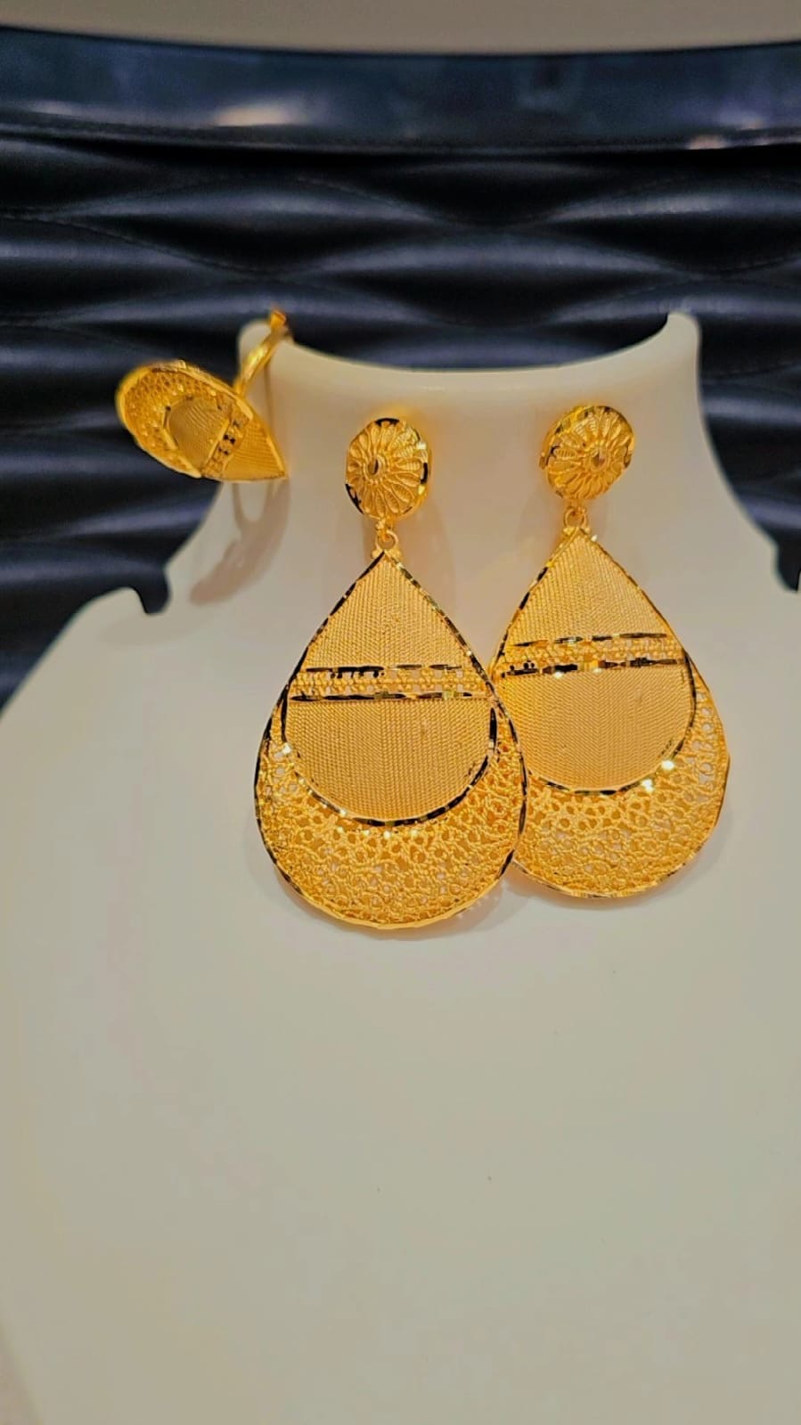 Gold Teardrop Statement Earrings