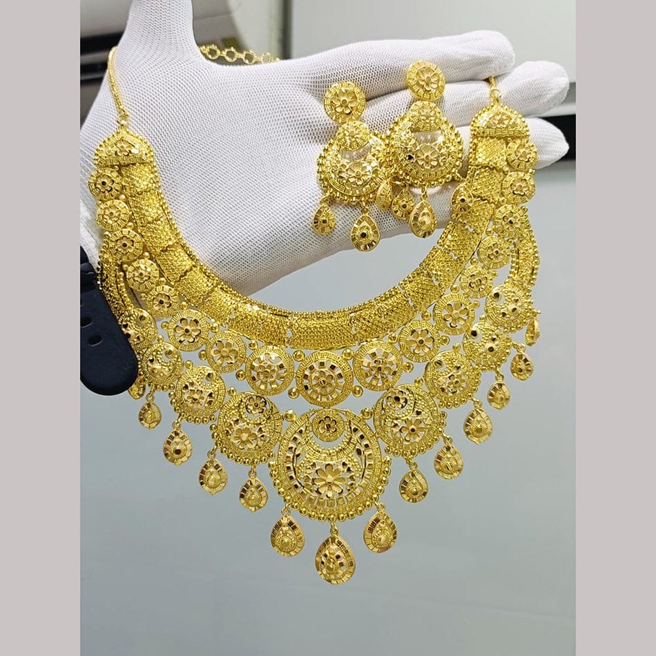 Gold Bridal Bib Necklace Set